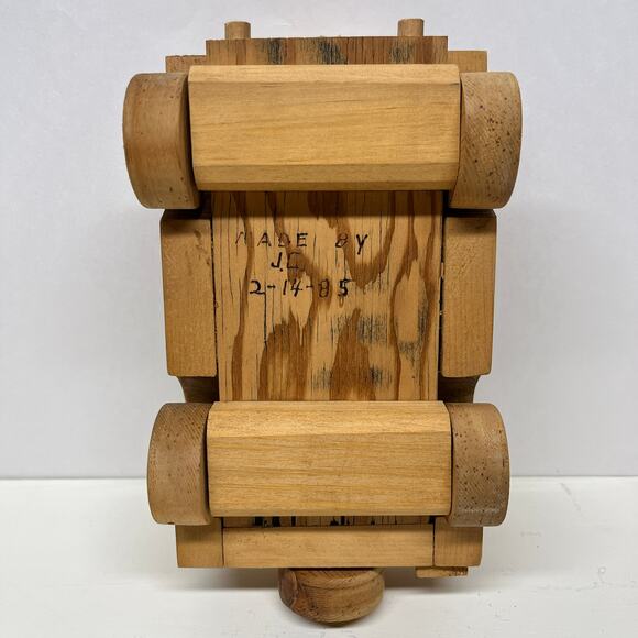 Vintage Homemade Wood Jeep Toy Truck - Picture 6 of 7